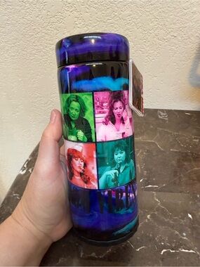 Mom Vibes Marble 12 oz Skinny Can Cooler with Charm Handmade